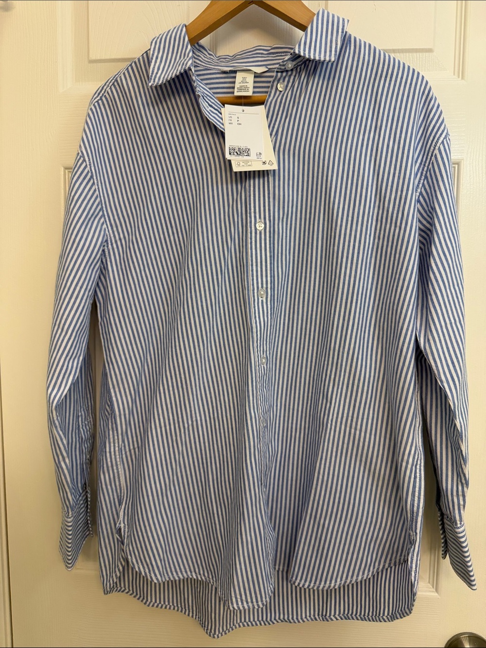 Light Blue Pinstripe Button-Up Shirt